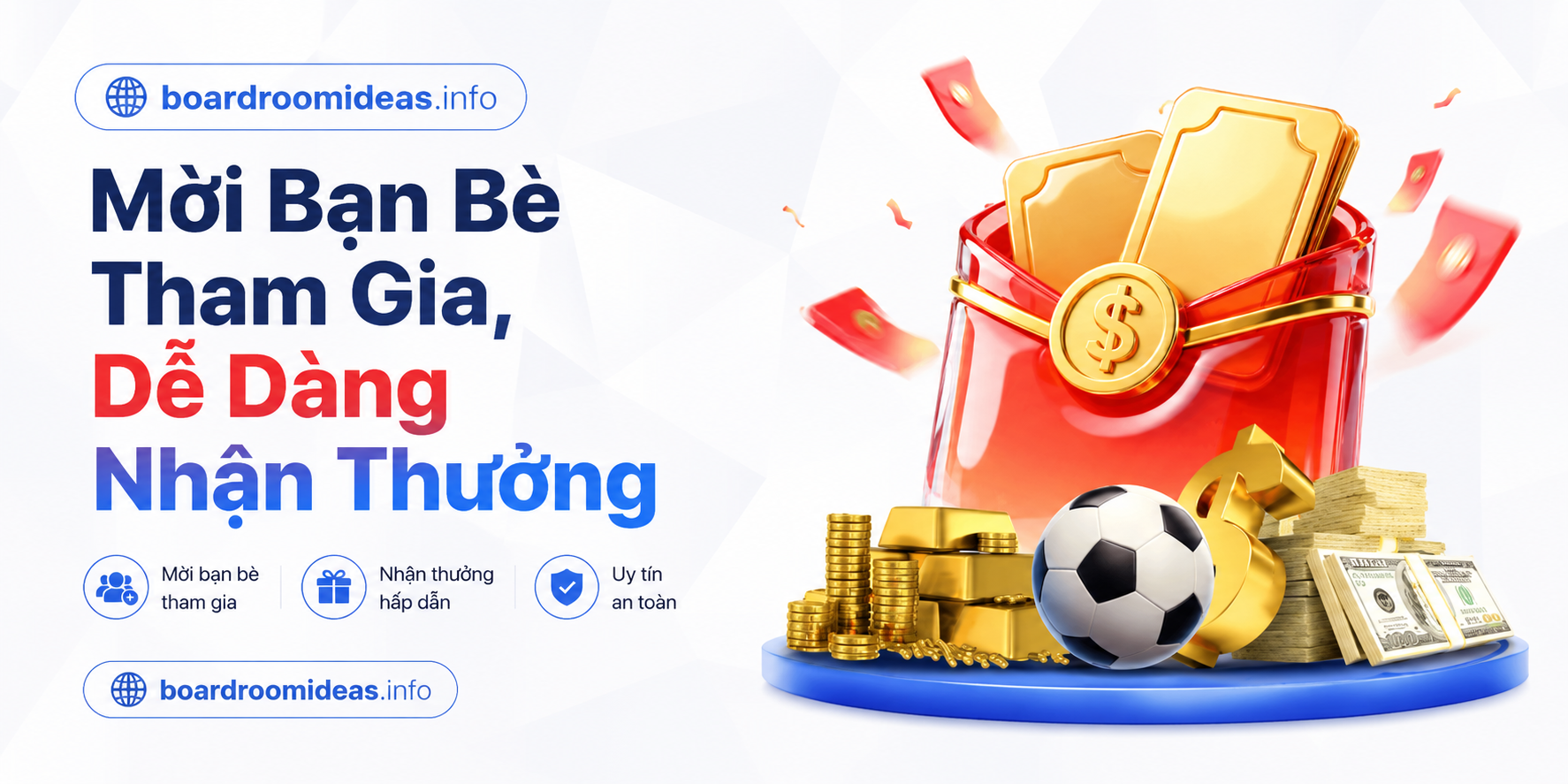 Mời bạn bè tham gia, dễ dàng nhận thưởng hấp dẫn.
